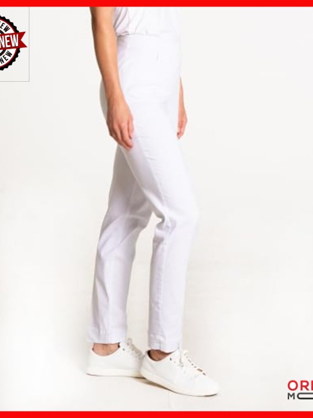 Pull-On Straight Leg Pants with Tummy Control Panel for Active Wear - Picture 2 of 7